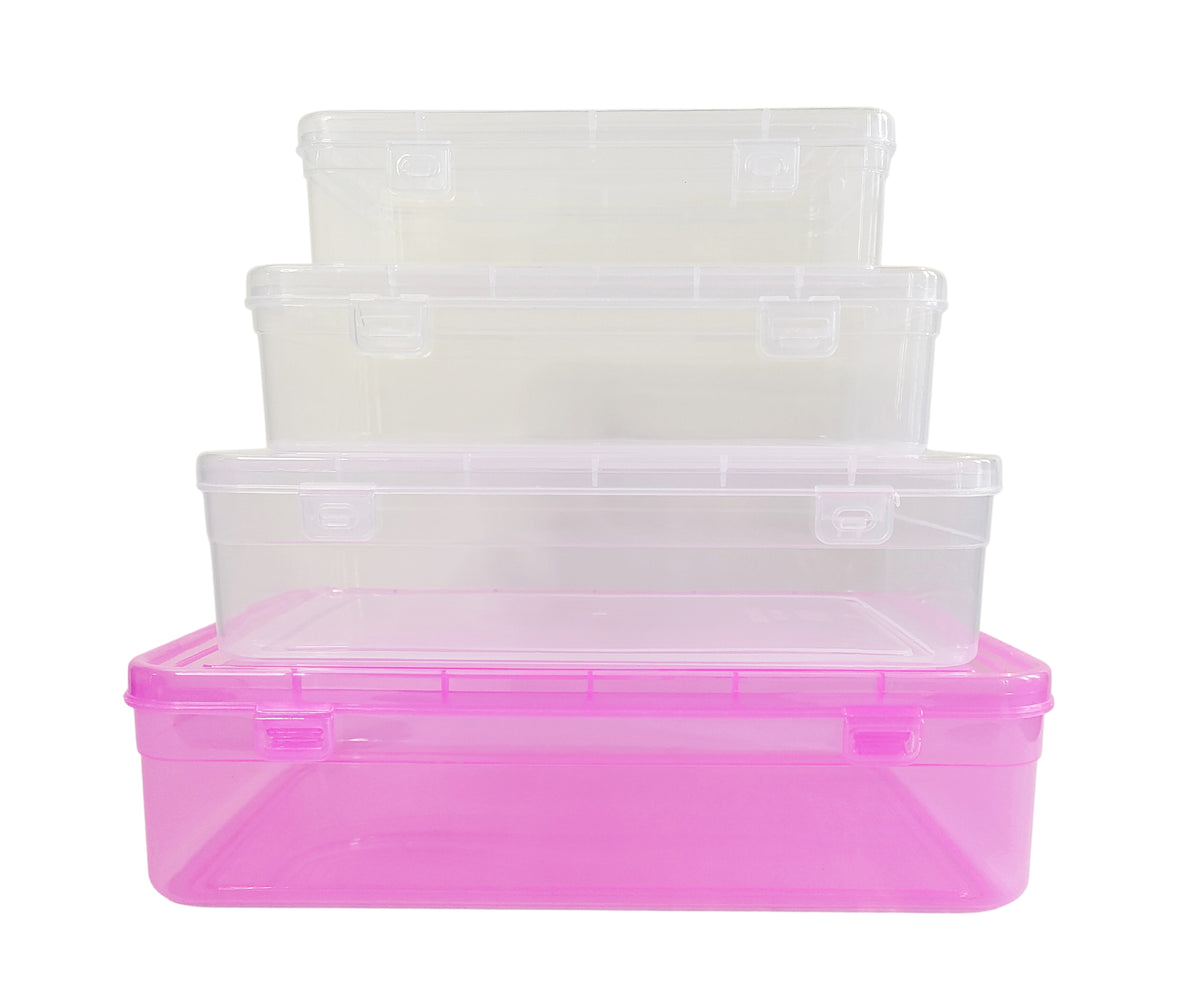 Plastic Storage Boxes - Pack of 4